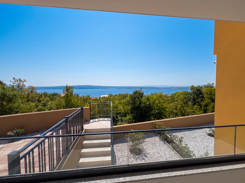 Blick von der Terrasse auf das Meer und die Inseln der Kvarner Bucht - H2197