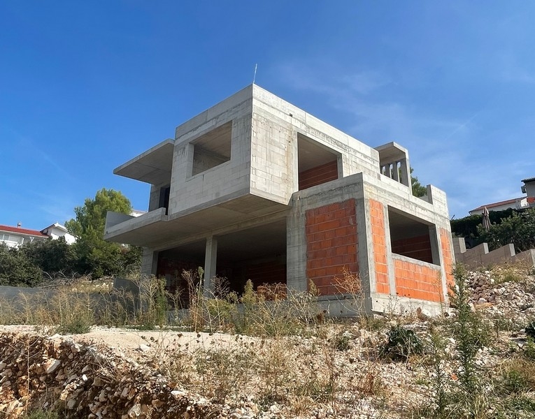 Modernes Haus im Rohbauzustand mit Meerblick, Immobilien Kroatien - H2851