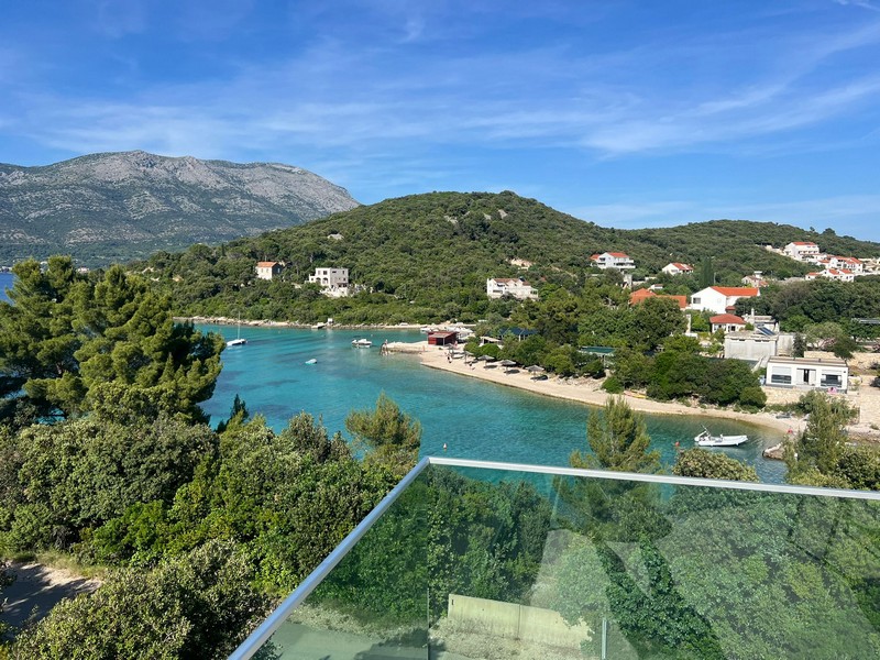 Blick der Immobilie H3727 auf Korcula in Kroatien - Panorama Scouting.