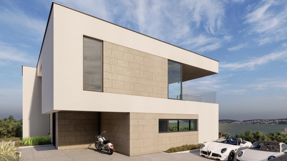 Moderne Villa mit Panroama-Meerblick, Insel Krk.