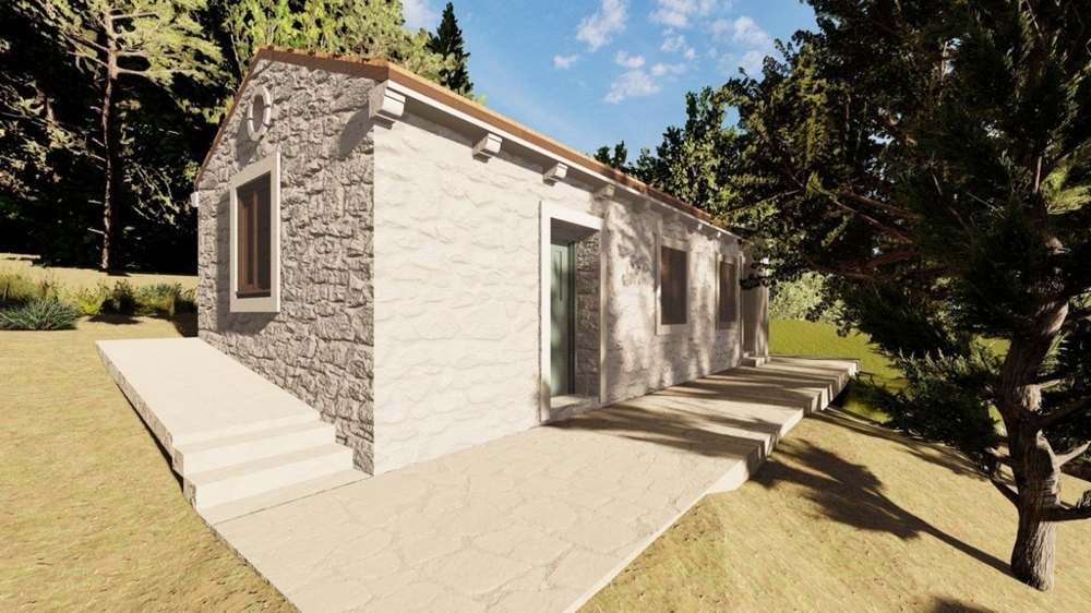 3D-Visualisierung der Immobilie H3924 bei Pula in Kroatien.