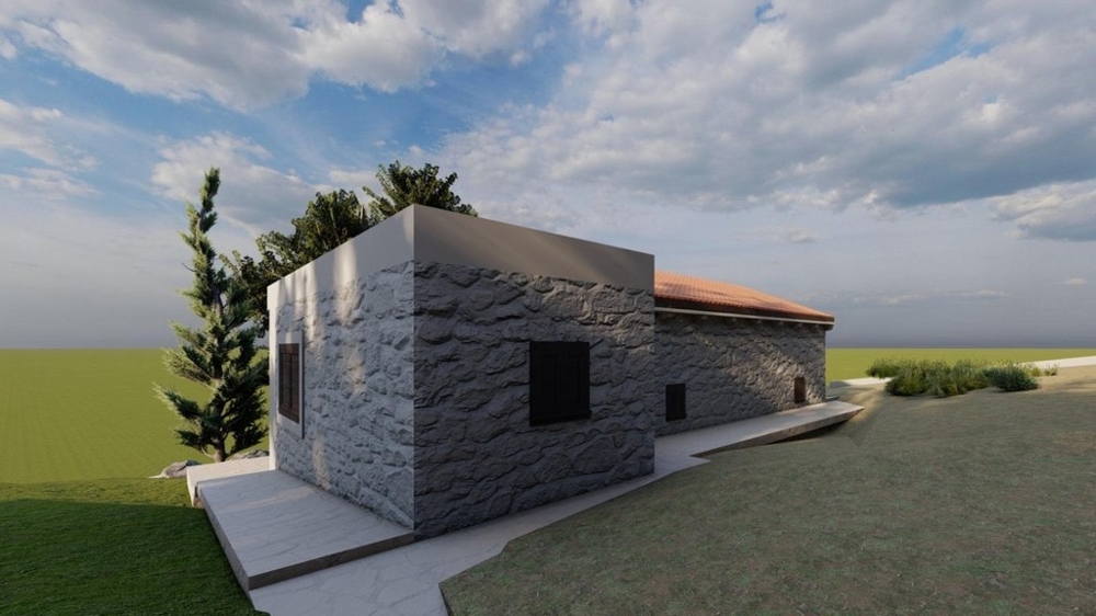 Mediterranes Haus mit neu gestalteter Fassade und Umgebung