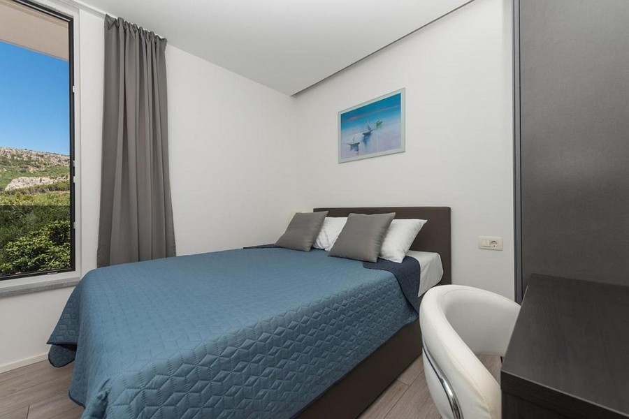 Schlafzimmer mit Bergblick