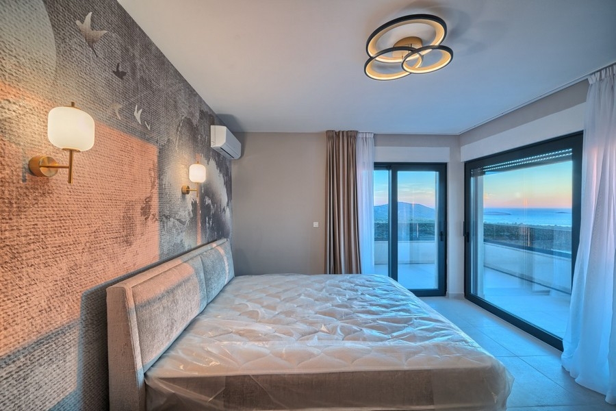Schlafzimmer mit Meerblick in Kroatien
