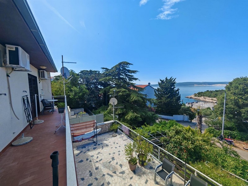 Terrasse mit Meerblick am Haus in Dramalj