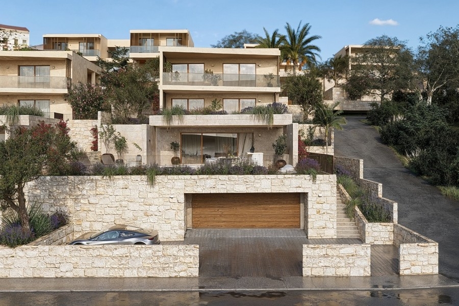 Straßenansicht der Villa mit Garage in Kroatien