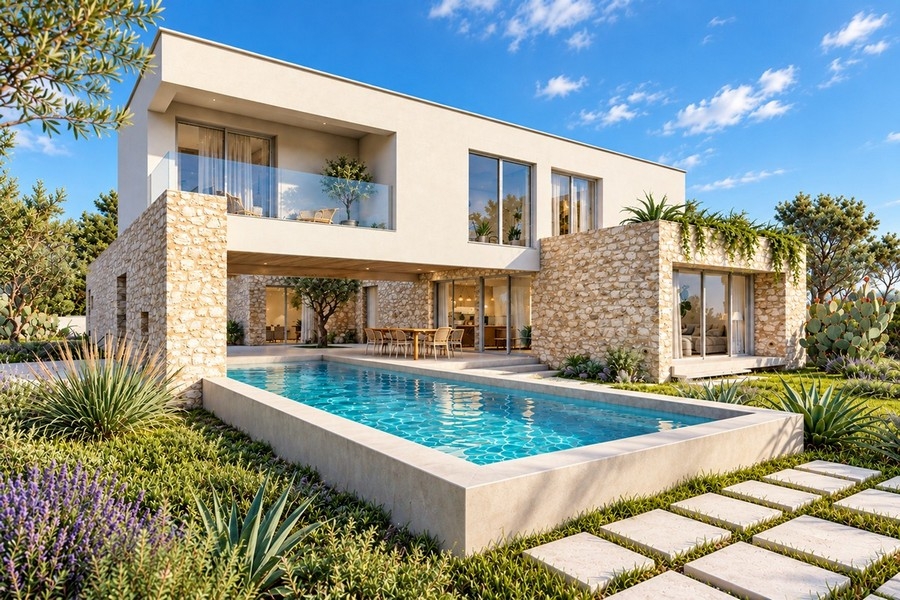 Haus kaufen in Kroatien - Neubauvilla mit Pool in Rogoznica