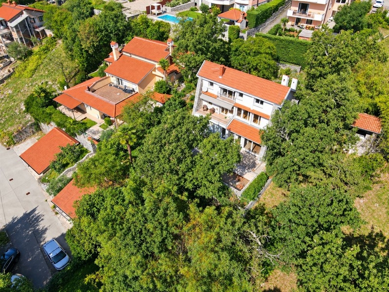 Luftaufnahme von Haus und Grundstück