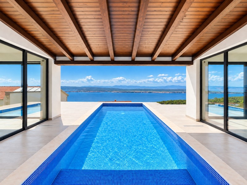 Moderne Villa mit beheiztem Pool und Meerblick in Dramalj