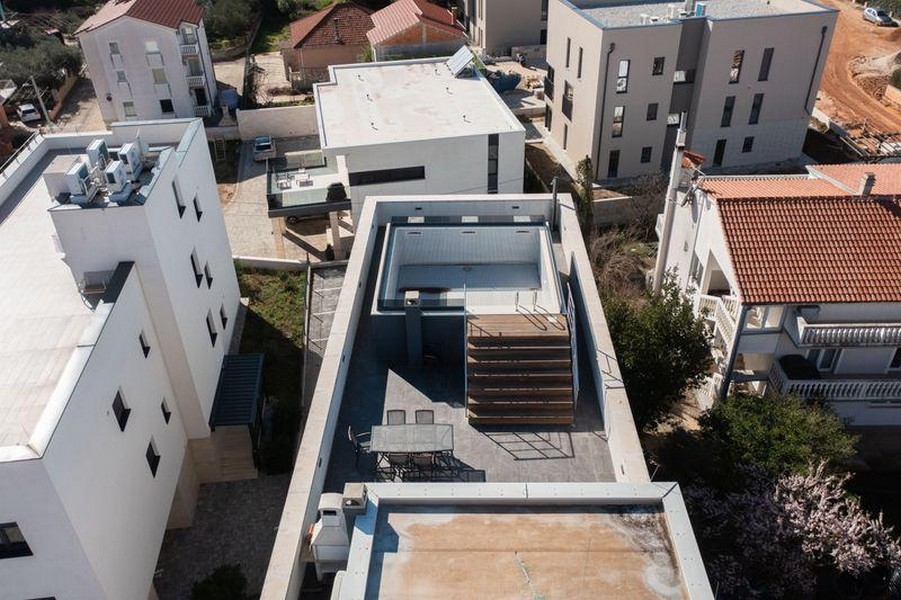 Luftaufnahme der Neubau-Wohnanlage in Zadar