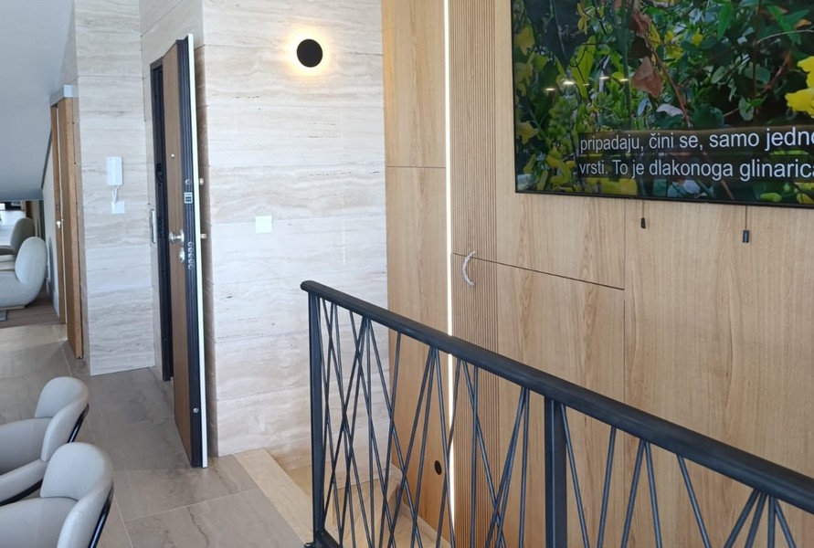 Terrasse und Blick in den Innenbereich.