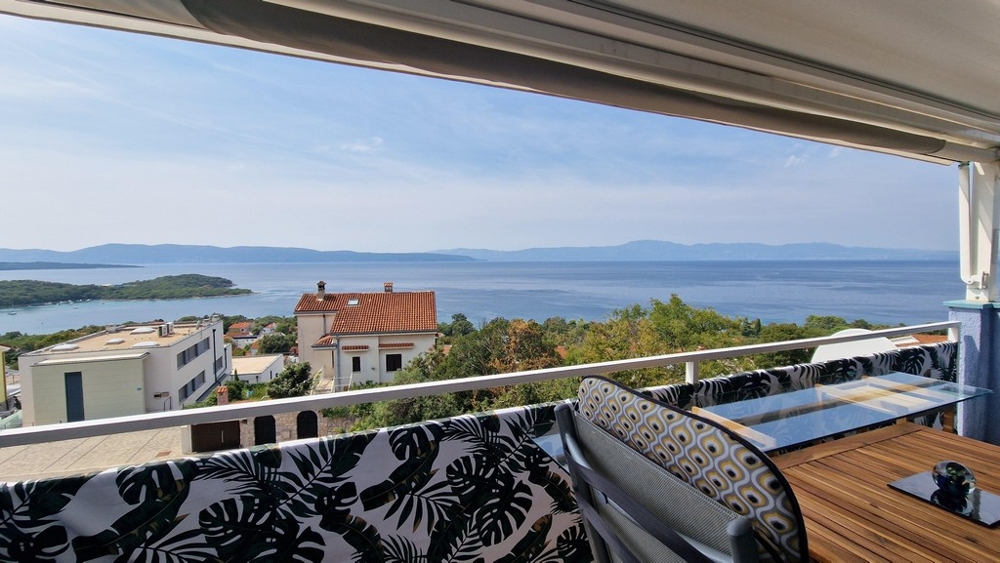 Panorama-Meerblick der Immobilie A3422 auf der Insel Krk in Kroatien.