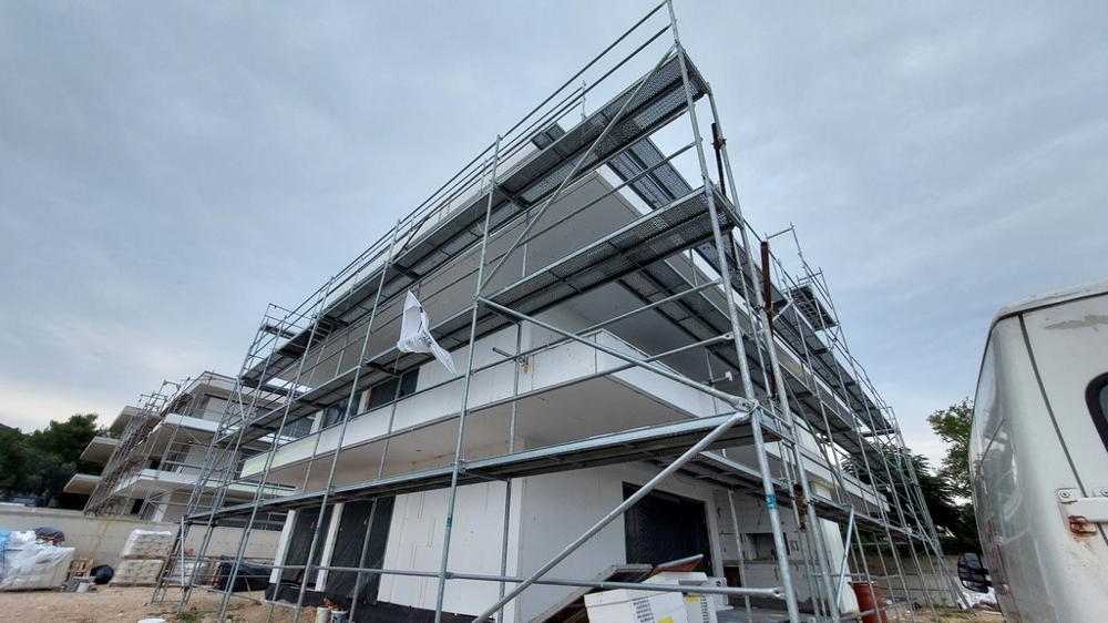 Rohbau des Apartments A3731 auf Pag in Kroatien.