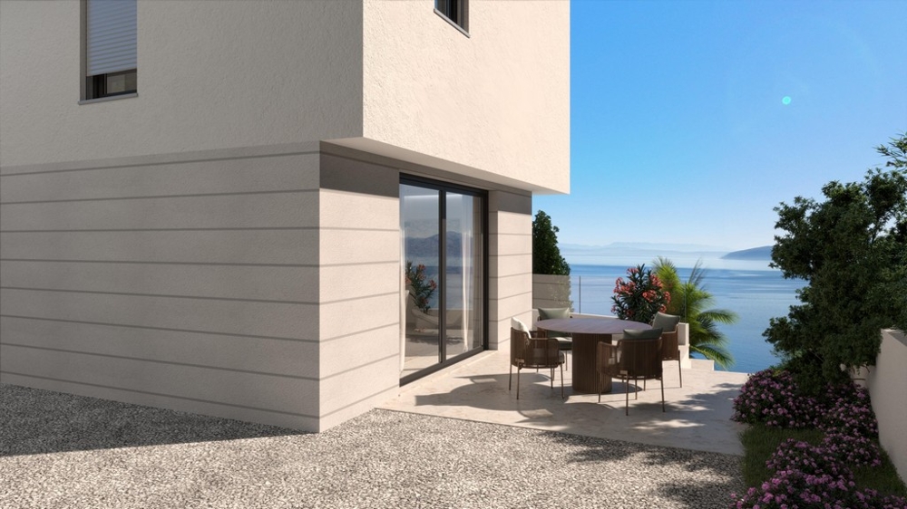 Terrasse mit Sitzbereich und Meerblick