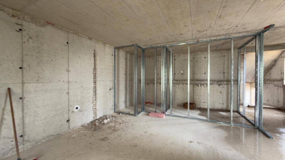 Rohbau Schlafzimmer mit Trockenbauwänden