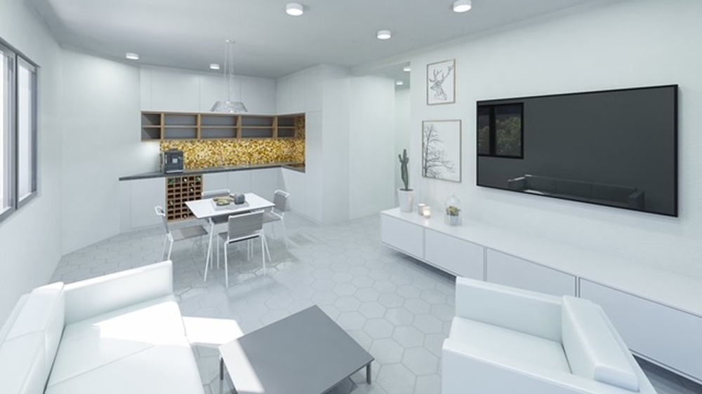 Wohnbereich - 3D-Visualisierung.