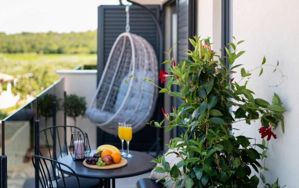 Schöne Terrasse in Novigrad, Istrien - Appartement A3866.