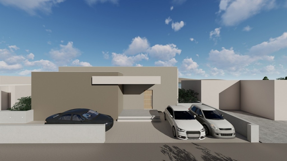 Zufahrt, Eingangsbereich und Parkplätze der Immobilie