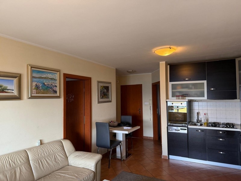 Offener Wohn- und Küchenbereich mit Einbauküche