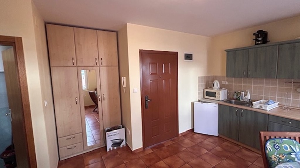 Küche und Eingangsbereich.