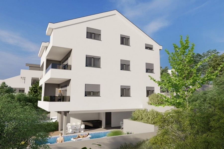 Neubau mit Gemeinschaftspool bei Trogir