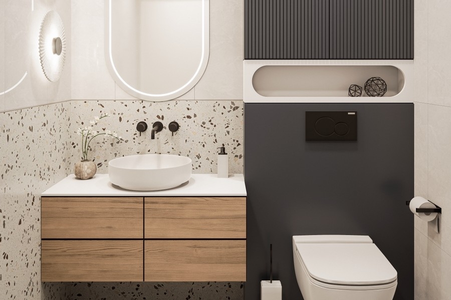 Hochwertiges Badezimmer mit Walk-in-Dusche