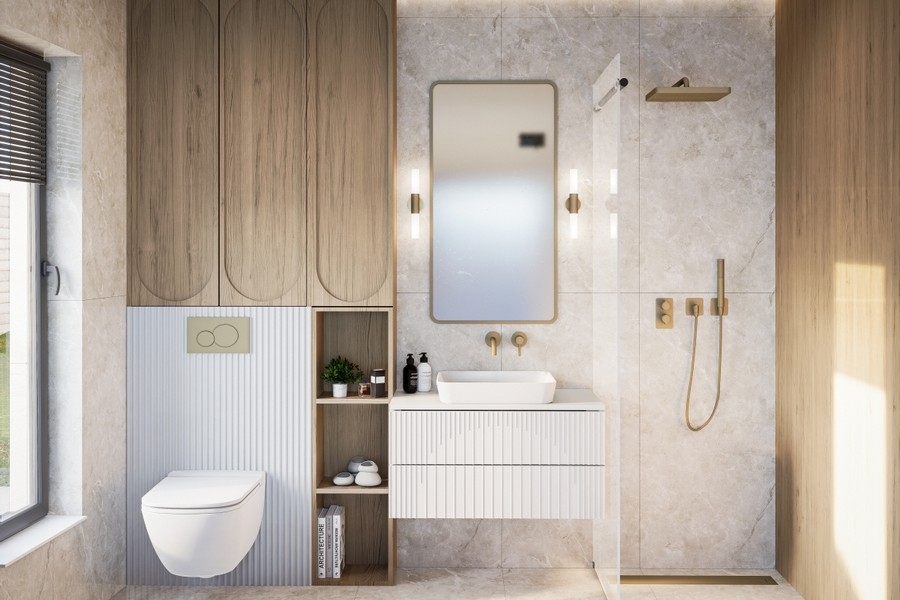 Elegantes Badezimmer in Luxuswohnung