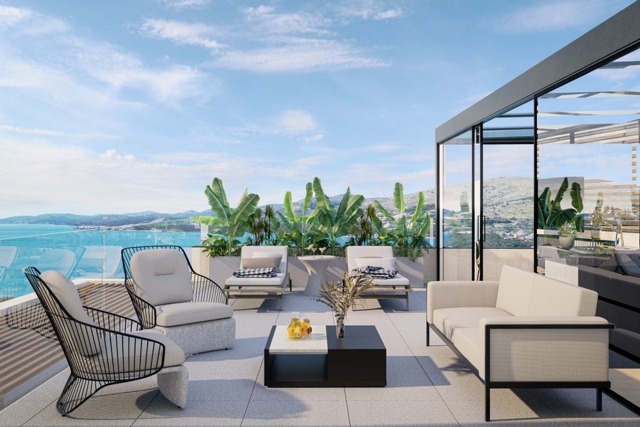 Dachterrasse mit Meerblick Kroatien