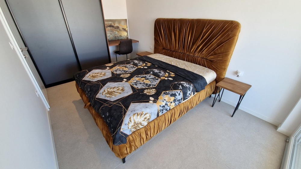 Doppelschlafzimmer der Neubauwohnung