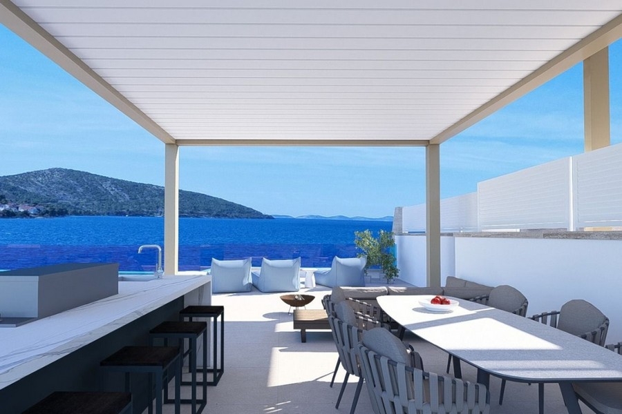 Terrasse mit Meerblick in Primosten Kroatien