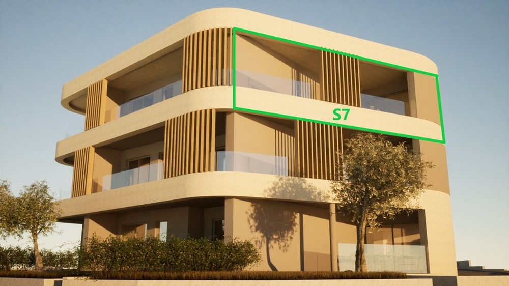 3D Visualisierung mit Markierung der Wohneinheit im Gebäude