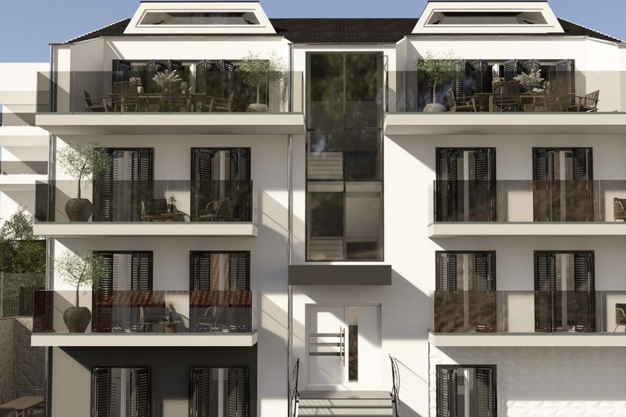 Neubau-Wohnhaus mit Balkonen in Kroatien