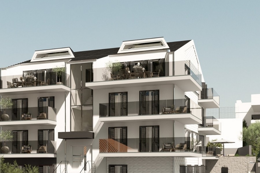 Wohnhaus mit Balkonen und Terrassen in Kroatien