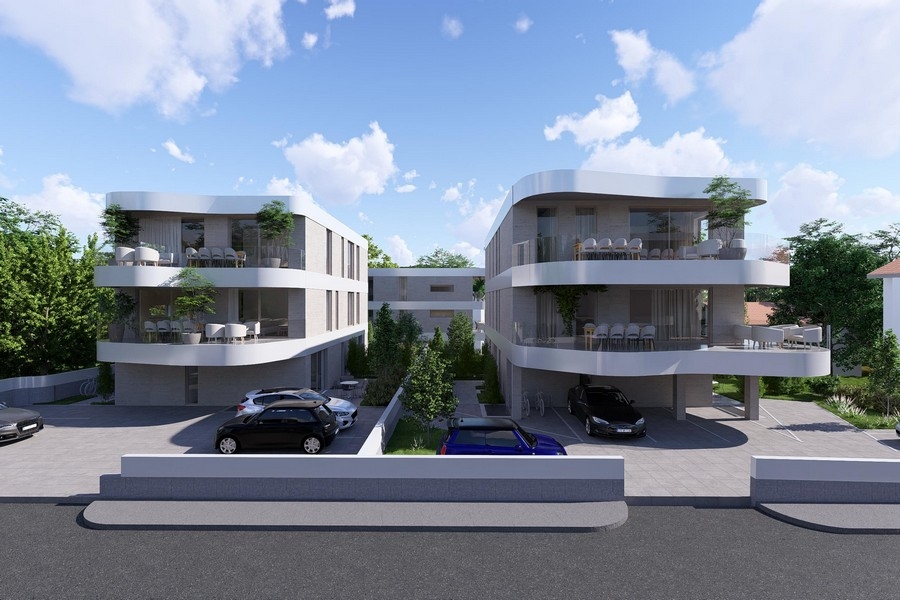 Wohnanlage in Krk mit vier Wohneinheiten, Visualisierung der Zufahrt