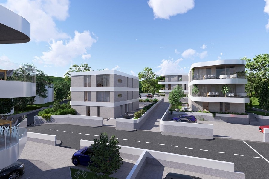 Penthouse zum Kauf in Krk, Straßenansicht der Gebäude