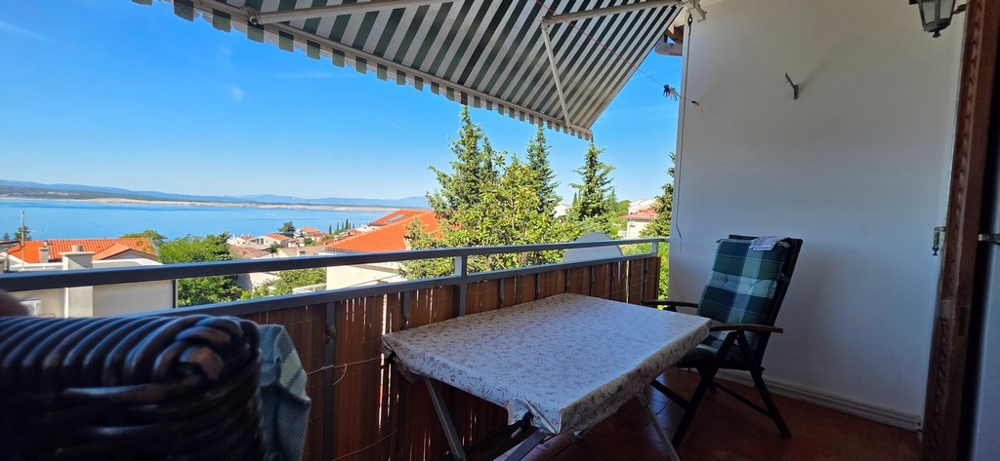 Balkon mit Sitzgruppe und Blick auf die Kvarner Bucht, Wohnung A4103