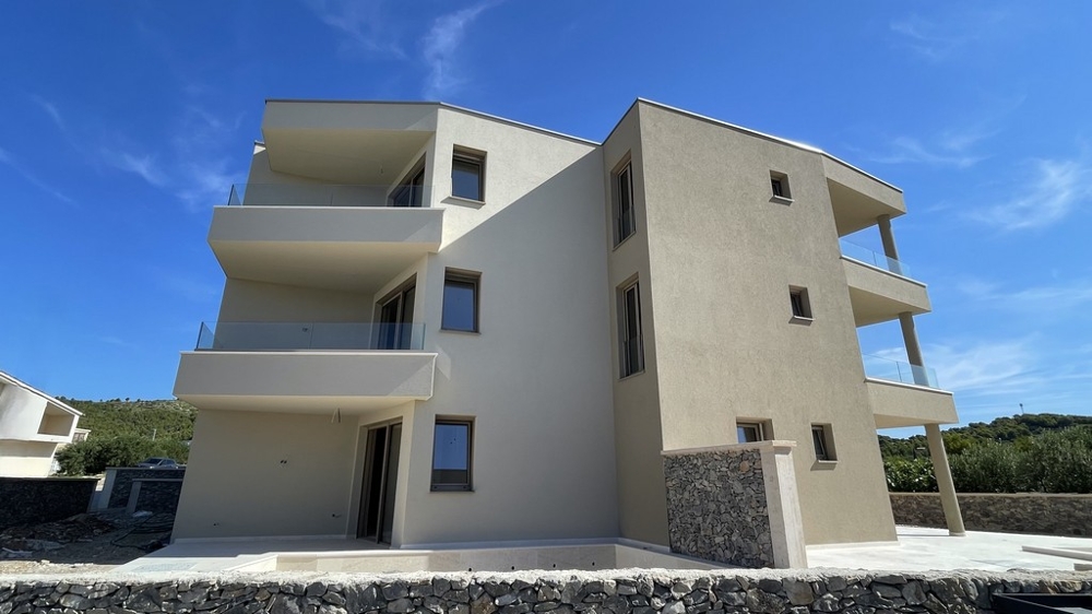 Meerblick von der überdachten Terrasse der Wohnung in Tribunj - A4109