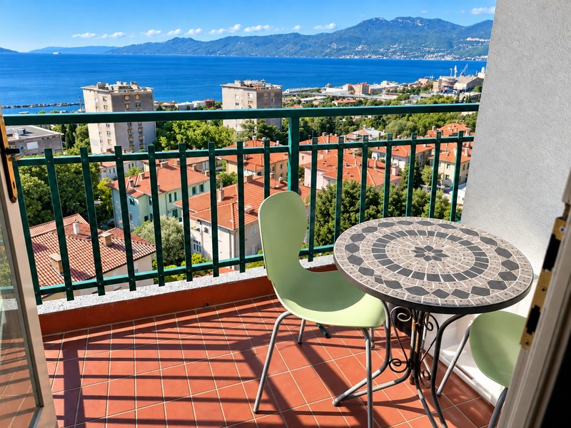 Wohnung mit Balkon und Meerblick in Rijeka