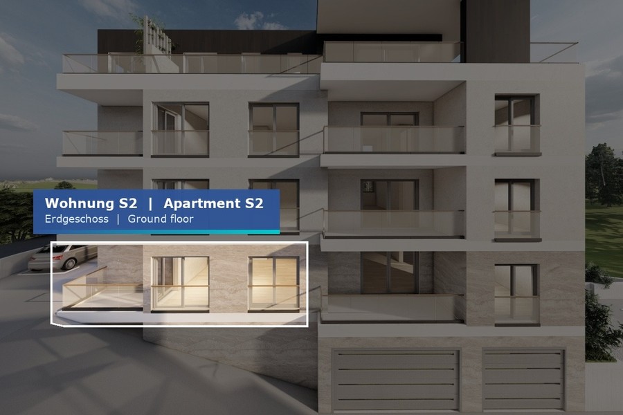 Lage der Wohnung S2 im Erdgeschoss des Neubaus in Primosten