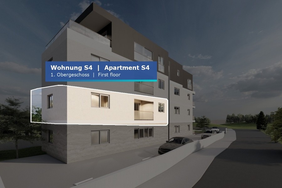 Lage der Wohnung S4 im ersten Obergeschoss des Neubaus in Primosten