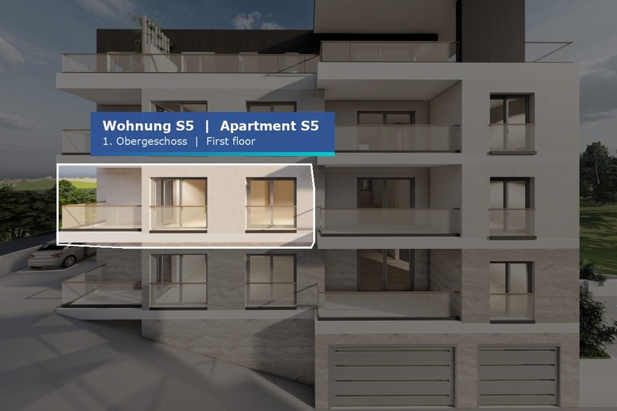 Lage der Wohnung S5 im ersten Obergeschoss des Neubaus in Primosten