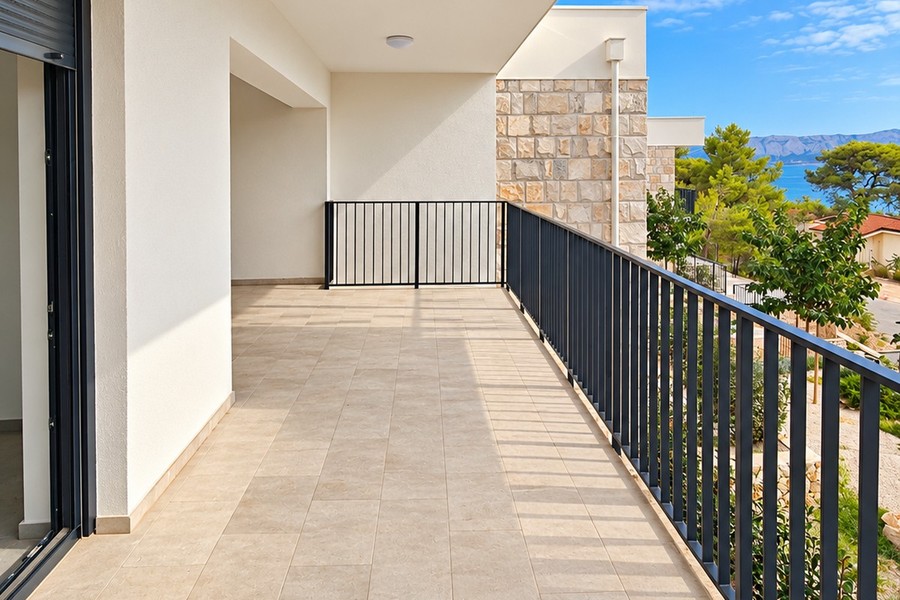Neubauwohnung mit Terrasse und Meerblick in Jelsa, Insel Hvar