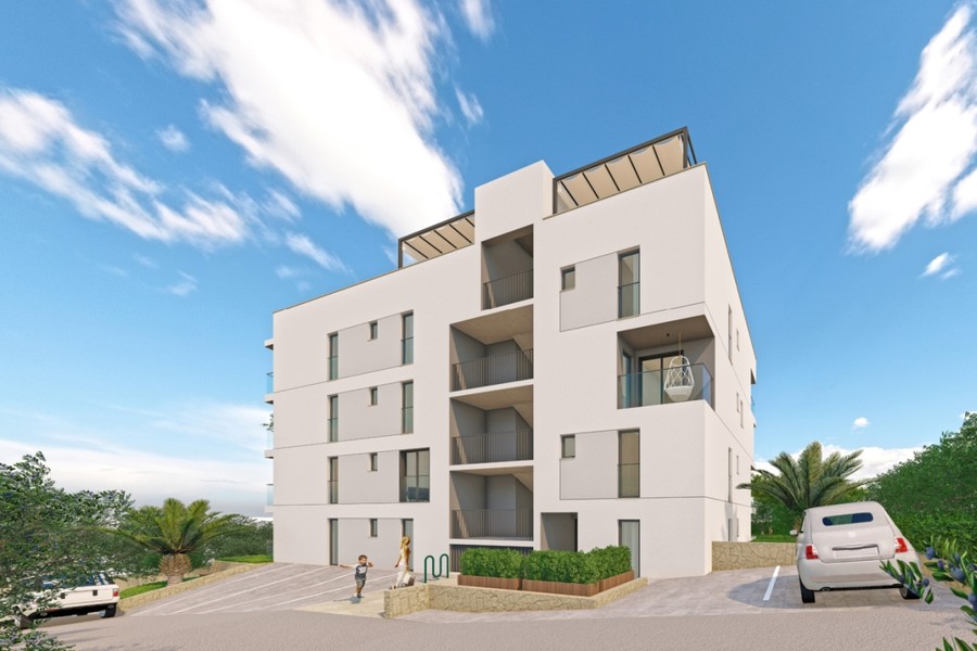 Dachpergolen über der Seitenfassade