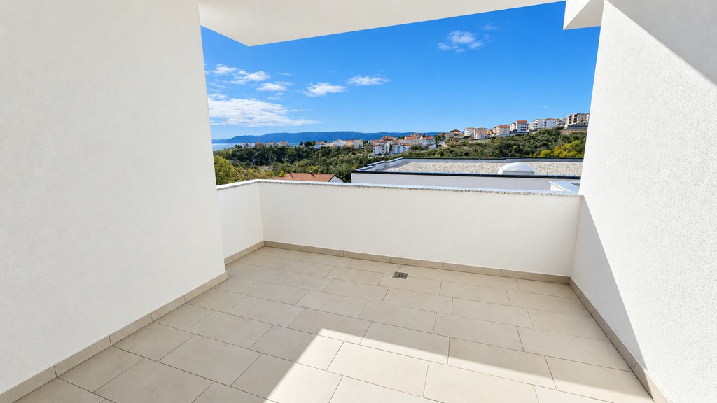 Loggia mit Blick auf das Meer
