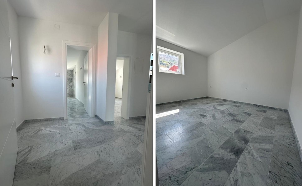 Flur und Zimmer mit Marmorboden